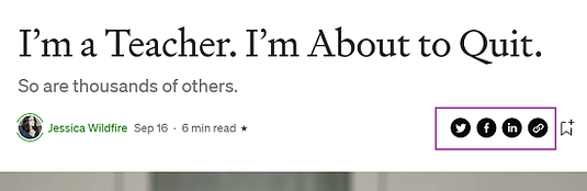 Medium has social sharing built in