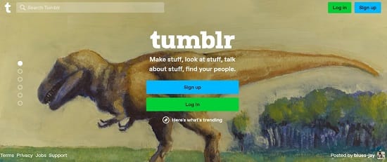 Sign up on Tumblr